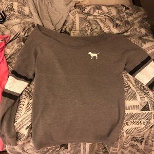 off shoulder Pink sweatshirt